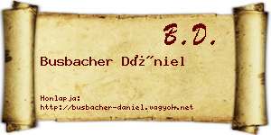 Busbacher Dániel névjegykártya